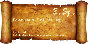 Bierbaum Szilviusz névjegykártya